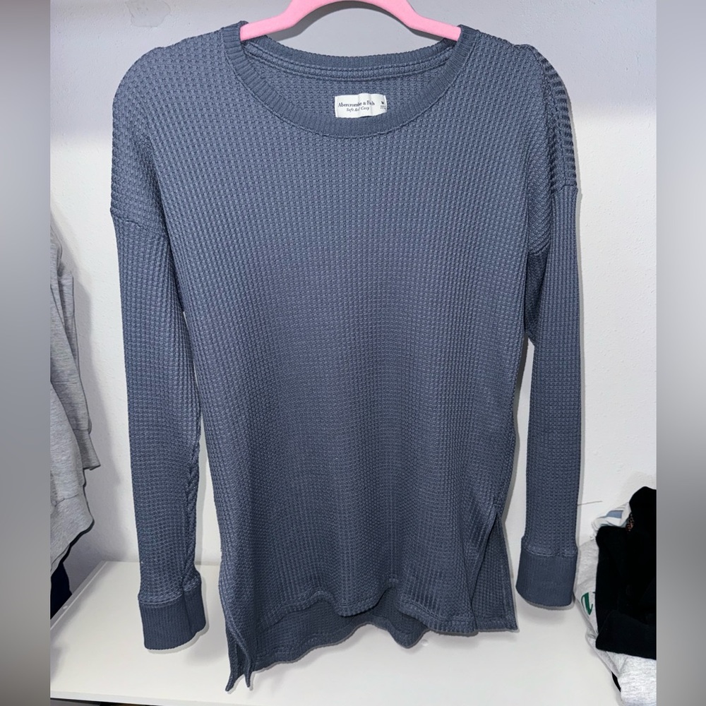 Cozy Long-Sleeve Waffle Crew Top